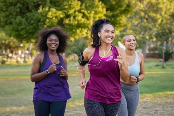 Three women jogging